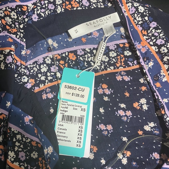 Seafolly Remix Indigo Floral Coverup - Picture 10 of 12